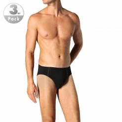 Schiesser Essential Supermini 3er Pack 205221/000 Slips, Baumwoll-Stretch, Schwarz