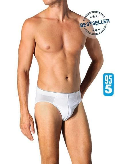 Schiesser 95/5 Supermini 205421/100 Slip, Baumwoll-Stretch, Weiß