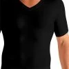 Novila Stretch Cotton V-Shirt 8035/05/28 T-Shirt, Baumwoll-Stretch, Schwarz