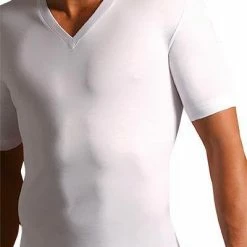 Novila Natural Comfort V-Shirt 8036/05/1 T-Shirt, Mako-Baumwolle, Weiß, Weiss