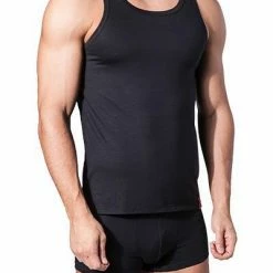 bruno banani Base Line Sportshirt 2203/1117/007 Tanktop, Baumwoll-Stretch, Schwarz