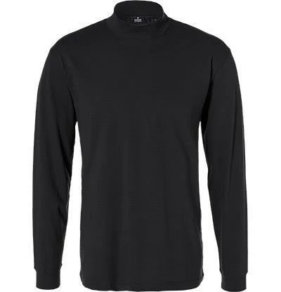 RAGMAN Longsleeve 400160/009 Stehkragenshirt, Baumwolle, Schwarz