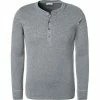 Schiesser Revival Karl-Heinz 1/1 Shirt 160096/202 Longsleeve, Baumwolle, Grau meliert, Grau-melange