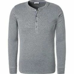 Schiesser Revival Karl-Heinz 1/1 Shirt 160096/202 Longsleeve, Baumwolle, Grau meliert, Grau-melange
