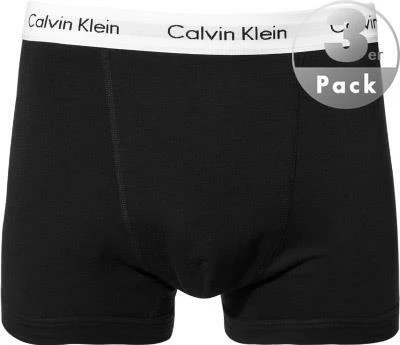 Calvin Klein Underwear Calvin Klein COTTON STRETCH 3er Pack U2662G/001 Trunks, Baumwolle, Schwarz, Schwarz-weiss – Bild 2