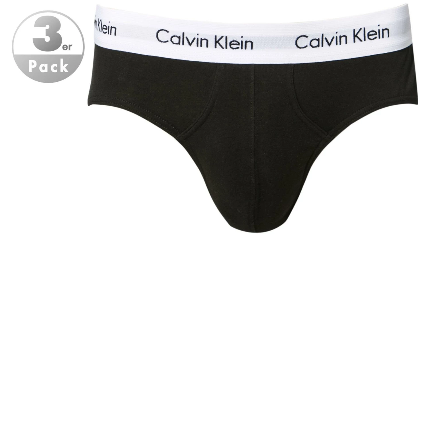 Calvin Klein Underwear Calvin Klein COTTON STRETCH 3er Pack U2661G/001 Slips, Baumwolle, Schwarz, Schwarz-weiß