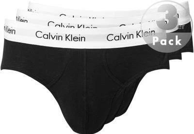 Calvin Klein Underwear Calvin Klein COTTON STRETCH 3er Pack U2661G/001 Slips, Baumwolle, Schwarz, Schwarz-weiß – Bild 2