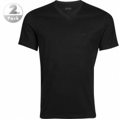 BOSS V-Shirt 2er Pack black 50325401/001 T-Shirts, Loose Fit, Baumwolle, Schwarz
