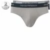 EMPORIO ARMANI Brief 2Pack 111321/CC717/13742 Slips, Baumwoll-Stretch, Mittelgrau-nachtblau, Grau-blau