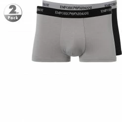 EMPORIO ARMANI Trunk 2Pack 111210/CC717/03320 Trunks, Baumwoll-Stretch, Schwarz-grau