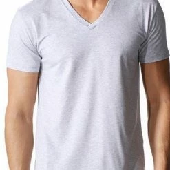 Mey CLUB V-Neck Shirt 46507/620 T-Shirt, Baumwoll-Stretch, Hellgrau