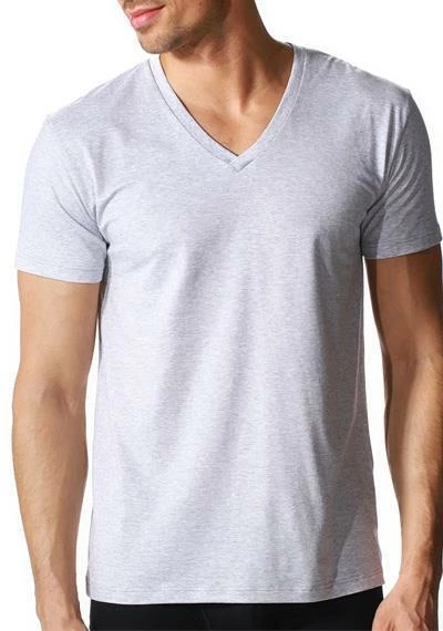 Mey CLUB V-Neck Shirt 46507/620 T-Shirt, Baumwoll-Stretch, Hellgrau