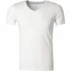 Marc O'Polo Shirt V-Neck 2er Pack 149804/100 T-Shirts, Baumwoll-Stretch, Weiß, White