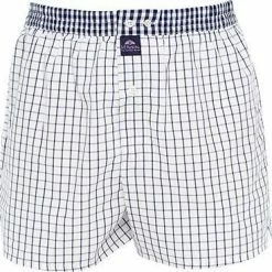 MC ALSON Boxer-Shorts 0224/weiß-blau Boxershorts, Baumwolle, Weiß-blau kariert