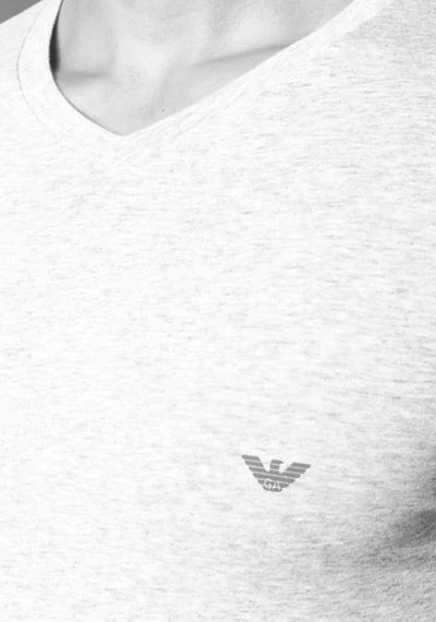 EMPORIO ARMANI V-Shirt 110810/CC729/00048 T-Shirt, Baumwolle, Hellgrau meliert, Grau – Bild 3