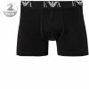 EMPORIO ARMANI Boxer 2er Pack 111284/CC715/07320 Trunks, Baumwoll-Stretch, Schwarz