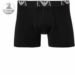 EMPORIO ARMANI Boxer 2er Pack 111284/CC715/07320 Trunks, Baumwoll-Stretch, Schwarz