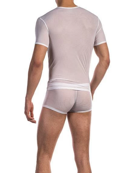 Olaf Benz RED1201 T-Shirt weiß 105835/1000 Mikrofaser, Weiß gestreift – Bild 3