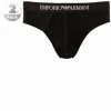 EMPORIO ARMANI Brief 2er Pack 111321/CC722/07320 Slips, Baumwolle, Schwarz