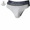EMPORIO ARMANI Brief 2er Pack 111321/CC722/15935 Slips, Baumwolle, Hellgrau-marineblau, Marine-grau