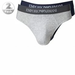 EMPORIO ARMANI Brief 2er Pack 111321/CC722/15935 Slips, Baumwolle, Hellgrau-marineblau, Marine-grau