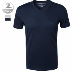 EMPORIO ARMANI V-Shirt 2er Pack 111648/CC722/15935 T-Shirts, Baumwolle, Marine-hellgrau, Marine-grau