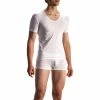 Olaf Benz RED1601 V-Shirt (Low) 107419/1000 T-Shirt, Baumwoll-Stretch, Weiß, White