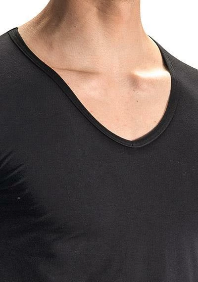 Olaf Benz RED1601 V-Shirt (Low) 107419/8000 T-Shirt, Baumwoll-Stretch, Schwarz, Black – Bild 4