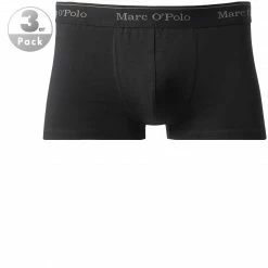 Marc O'Polo Shorts 3er Pack 154606/000 Trunks, Baumwoll-Stretch, Schwarz, Black