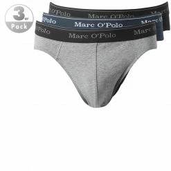 Marc O'Polo Slip 3er Pack 154628/901 Slips, Baumwoll-Stretch, Grau-marine, Assorted