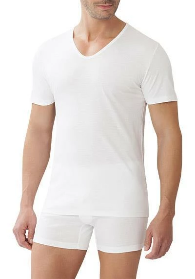 Zimmerli Sea Island 286 V-Shirt 286/1442/01 T-Shirt, Sea Island Baumwolle - mercerisiert, Weiß, White