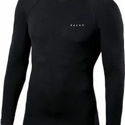 Falke Men Ergonomic Sport Langarm Shirt 39611/3000 Longsleeve, Tight Fit, Mikrofaser, Schwarz, Black
