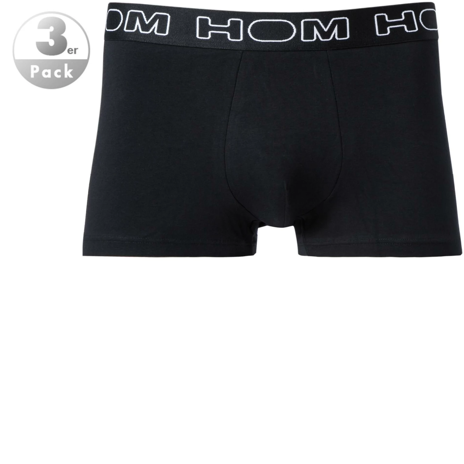 HOM Boxerlines Boxer Briefs 3er Pack 400387/V001 Trunks, Baumwoll-Stretch, Schwarz, Black