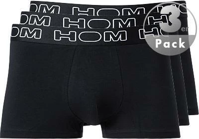 HOM Boxerlines Boxer Briefs 3er Pack 400387/V001 Trunks, Baumwoll-Stretch, Schwarz, Black – Bild 2