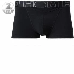 HOM Boxerlines Boxer Brief 2er Pack 400405/V001 Trunks, Baumwoll-Stretch, Schwarz, Black