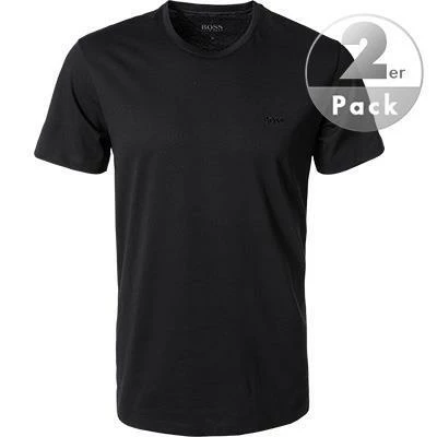 BOSS Shirt 2er Pack 50325/001 T-Shirts, Relaxed Fit, Baumwolle, Schwarz, Black – Bild 2