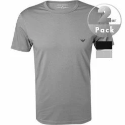 EMPORIO ARMANI Crew Neck 2 Pack 111267/CC717/03320 T-Shirts, Baumwolle, Grau-schwarz, Schwarz-grau
