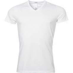 HOM Classic V-Shirt 400206/0003 T-Shirt, Baumwolle, Weiß, White