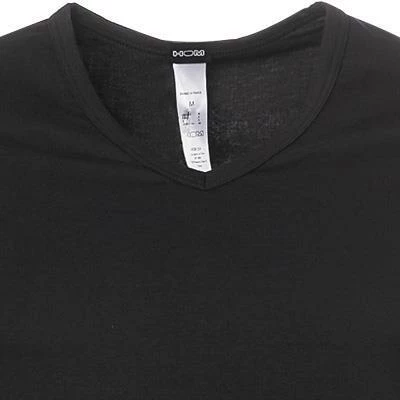HOM Classic V-Shirt 400206/0004 T-Shirt, Baumwolle, Schwarz, Black – Bild 2