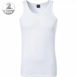 BOSS Tank Top 2er Pack 50325406/100 Tanktops, Baumwoll-Stretch, Weiß, White