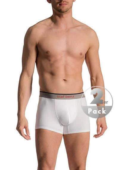 Olaf Benz RED1010 Boxerpants 2er Pack 101023/1000 Trunks, Baumwolle, Weiß, White – Bild 2