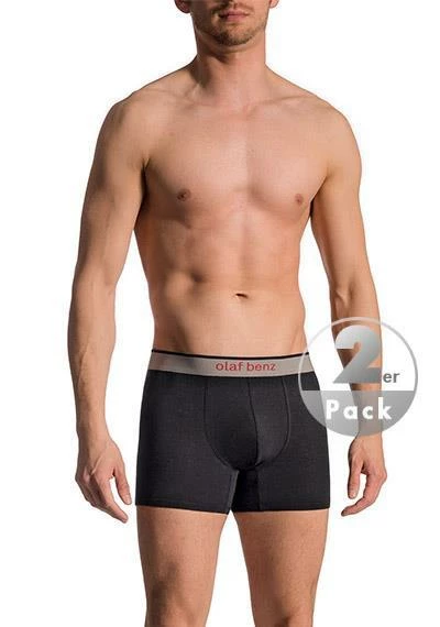 Olaf Benz RED1010 Boxerpants 2er Pack 101023/8000 Trunks, Baumwoll-Stretch, Schwarz, Black – Bild 2