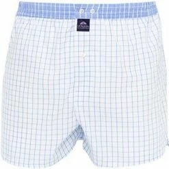 MC ALSON Boxer-Shorts 0223/weiß-hellblau Boxershorts, Baumwolle, Weiß-hellblau kariert