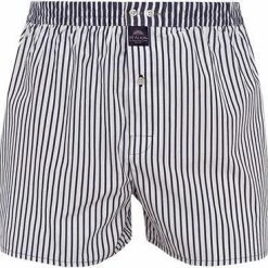 MC ALSON Boxer-Shorts 0231/weiß-navy Boxershorts, Baumwolle, Weiß-blau gestreift