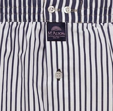 MC ALSON Boxer-Shorts 0231/weiß-navy Boxershorts, Baumwolle, Weiß-blau gestreift – Bild 2