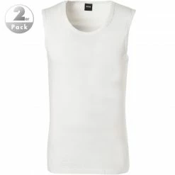 BOSS Tank Top 2er Pack 50373721/100 Tanktops, Baumwoll-Stretch, Weiß
