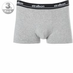 Strellson Shorts 3er Pack 531222/111 Trunks, Baumwolle, Hellgrau meliert, Grau