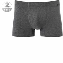 HANRO Pants 2er Pack 07 3079/1092 Trunks, Baumwolle, Grau meliert, Coal melange