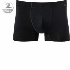 HANRO Pants 2er Pack 07 3079/0019 Trunks, Baumwolle, Schwarz, Black