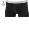 HANRO Pants 2er Pack 07 3078/0019 Trunks, Baumwolle, Schwarz, Black